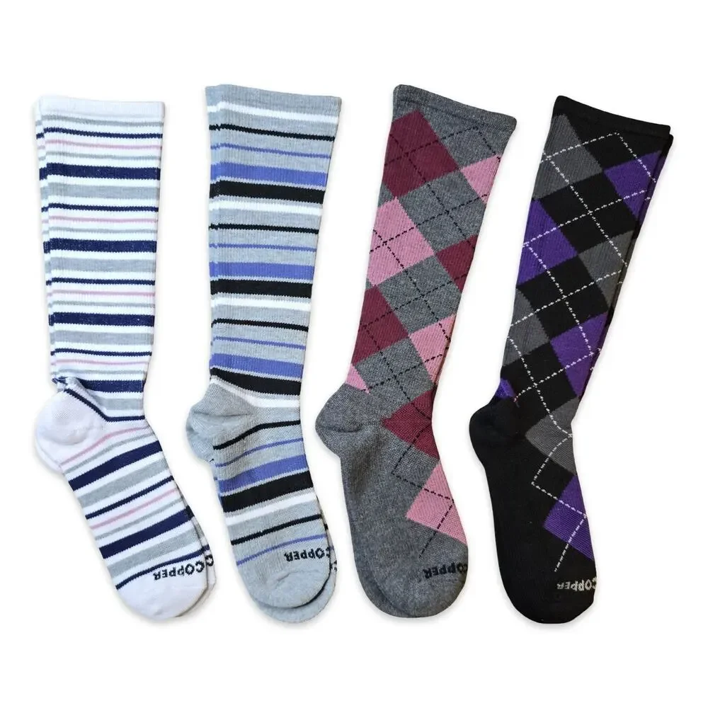 Tommie Copper Womens Compression Socks 4-Pack Size 7-9.5 Infrared‎ Over The Calf